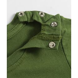 Babyhug Cotton Knit Half Sleeves T-Shirt & Pyjama Night Suit with Monkey Print - Green