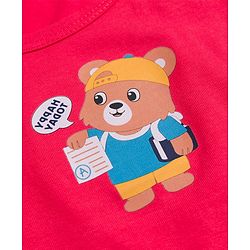 Babyhug 100% Cotton Knit Sleeveless Sando Vests With Teddy Bear & RainbowPrint Pack of 3 - Multicolor