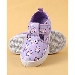 Cute Walk by Babyhug Velcro Closure Casual Shoes with Unicorn Print - Purple
