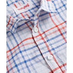 Babyhug Cotton Woven Half Sleeves Checks Shirt & Denim Shorts Set - Multicolor