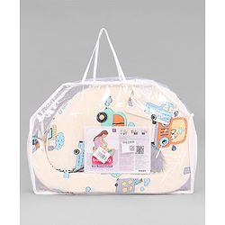 Babyhug Cotton Feeding Pillow With Belt Penguin Print - Green | Fits upto waist size 36 inches