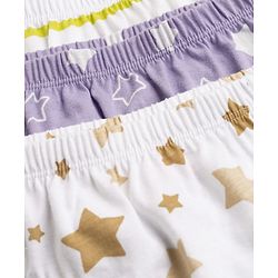Babyhug 100% Cotton Knit Star Printed Briefs Pack of 3 - Multicolor