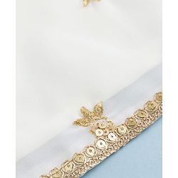 Babyhug Georgette Woven Three Fourth Sleeves Kurti Gharara Set With Floral Sequin Detailing & Dupatta - Off White