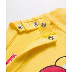 Babyhug Cotton Knit Full Sleeves T-Shirt & Shorts Night Suit With Tiger Print - Yellow