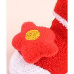 Cute Walk by Babyhug Sock Shoes with Star Applique - Red