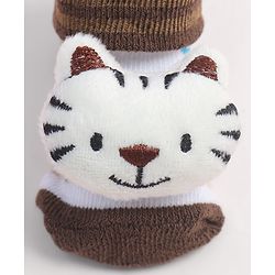 Cute Walk by Babyhug Socks Shoes With Cat Applique - Multicolor