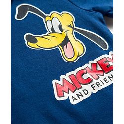 Babyhug Disney Single Jersey Knit Half Sleeves Polo T-Shirt With Mickey Mouse Graphics - Blue