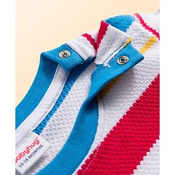 Babyhug Single Jersey Knit Half Sleeves Striped T-Shirt & Shorts Set - Multicolor