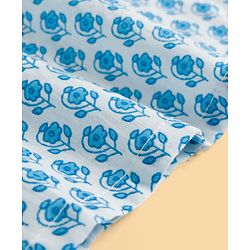 Babyhug Cambric Woven Full Sleeves Floral Printed Kurta Dhoti Set - Blue