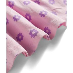 Babyhug Single Jersey Knit Half Sleeves Floral Printed Frock With Bloomer - Pink