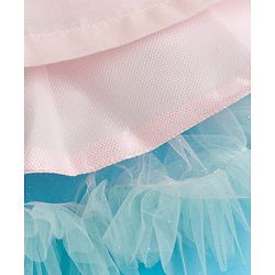 Babyhug Mesh Woven Sleeveless 5 Layered Party Wear Dress With Floral Applique - Peach