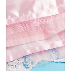Babyhug Mesh Woven Sleeveless Party Dress With Floral Lace Detailing & Bow Applique - Light Pink