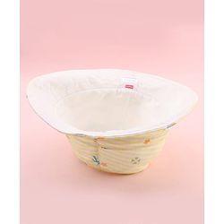 Babyhug Twill Woven Bucket Hat with Nautical Print Yellow - Diameter 21.5 cm