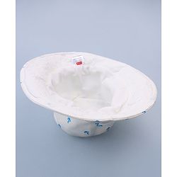 Babyhug Twill Woven Nautical Theme Printed Bucket Cap White - Diameter 17 cm