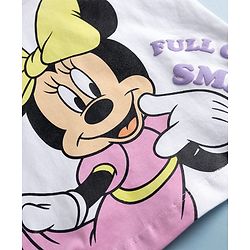 Babyhug Disney Single Jersey Knit Half Sleeves T-Shirt & Shorts Night Suit with Minnie Mouse Graphics - White