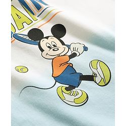 Babyhug Disney Cotton Knit T-Shirt Half Sleeve with Mickey Mouse Graphics Multi Color 6-9 Months