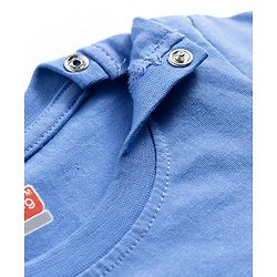 Babyhug Cotton Knit Half Sleeves T-Shirt & Shorts Night Suit with Whale Print - Blue