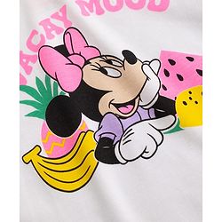 Babyhug Disney Single Jersey Knit Half Sleeves T-shirt & Shorts Night Suit With Minnie Mouse Graphic - White