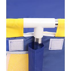 Babyhug Playpen & Play Yard- Blue| 150 x 180 cm Large Play Area| Zipper Door & Toy Pouch| Foldable Indoor & Outdoor Playpen| Safe & Sturdy| for 0-5 Years Boys & Girls| Easy to Assemble