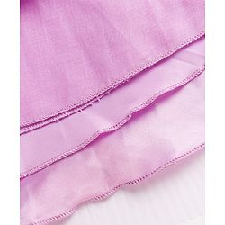 Babyhug Woven Sleeveless Party Dress with Bow Applique Cotton Lining & Pearl Detailing - Purple