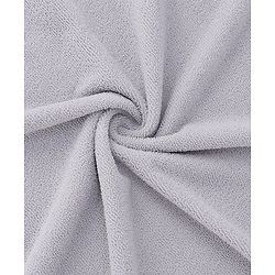 Babyhug Cotton Knit Microfiber Hooded Towel With Elephant Embroidery - Grey