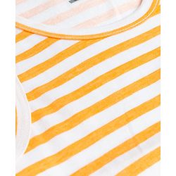 Babyhug 100% Cotton Knit Sleeveless Sando with Stripes - Orange