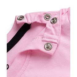 Babyhug Disney Single Jersey Knit Half Sleeve T-Shirt & Shorts Set With Minnie Mouse Graphic & Bow Sequin Applique - Pink