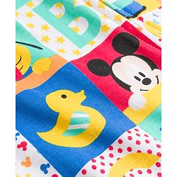 Babyhug Disney Interlock Knit Full Sleevs Footed Sleep Suit Mickey & Friends Print- Blue