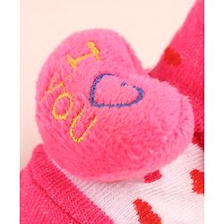 Cute Walk by Babyhug Socks Shoes with Heart Design & Applique - Multicolor