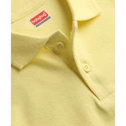 Babyhug 100% Cotton Knit Half Sleeves Solid Polo T-Shirt - Yellow