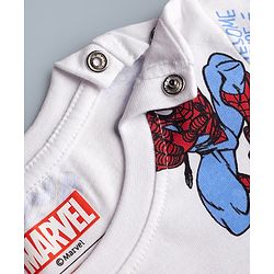 Babyhug Single Jersey Knit Half Sleeves Co-Ords T-Shirt & Shorts Night Suit with Spider-Man Print - White