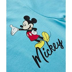 Babyhug Disney Single Jersey Knit Half Sleeves T-Shirts With Mickey Mouse Graphic Pack Of 2 - White & Blue
