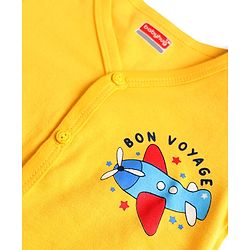Babyhug 100% Cotton Knit Half Sleeves Jhablas with Airplane Print Pack of 3 - Multicolot