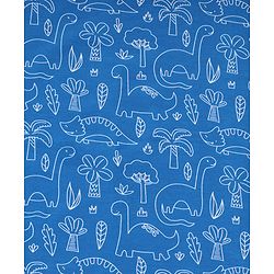 Babyhug Interlock Knit Hooded Towel with Dino Print L 74 x B 74 cm - Blue