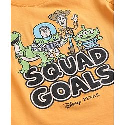 Babyhug Disney Single Jersey Knit Full Sleeves T-Shirt & Pyjama Night Suit with Toy Story Graphics - Mustard