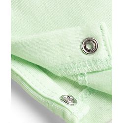 Babyhug 100% Cotton Single Jersey Knit Half Sleeves Striped Romper With Bear Print - Light Green