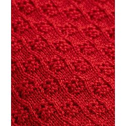 Babyhug Knit Full Sleeves Solid 4 Piece Sweater & Pant Set With Cap & Booties - Red