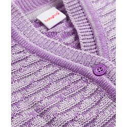 Babyhug Knit Full Sleeves Solid Textured Sweater Set With Booties & Cap - Purple