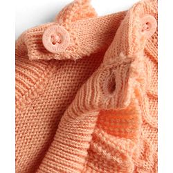Babyhug Knitted Full Sleeves Sweater Set - Peach