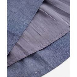 Babyhug Chambray Woven Sleeveless One Piece Frock With Floral Lace Detailing - Blue