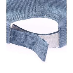 Babyhug Denim Woven Baseball Cap With Text Embroidery Light Blue - Diameter 14.5 cm