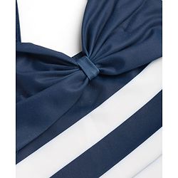 Babyhug Water Repellent Sleeveless Two Piece Striped Swimsuit - Navy