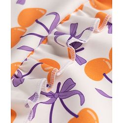 Babyhug Water Repellant Lycra Sleeveless V Cut Swimsuit With Fruit Print - Multicolor