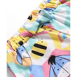 Babyhug Disney 100% Cotton Knit Knee Length Shorts With Winnie The Pooh Graphic & Bow Applique - Multicolor