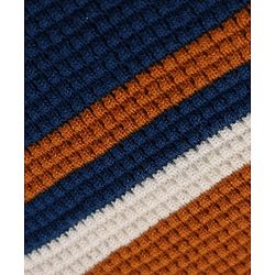 Babyhug Knit Full Sleeves Sweater Set with Color Block Design - Navy Blue
