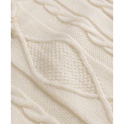 Babyhug Knit Full Sleeves Polo Collar Neck Solid Colour Cable Knit Designed Sweater Set - White