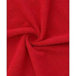 Babyhug Cotton Knit Microfiber Hooded Towel With Bear Embroidery L 74 x B 74 cm - Red
