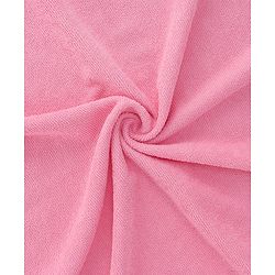 Babyhug Cotton Knit Microfiber Hooded Towel With Bear Embroidery L 76 X B 76 cm - Pink