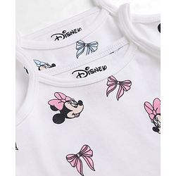 Babyhug Disney Single Jersey Knit Sleeveless Slips With Minnie Mouse Graphics Pack of 2 - White