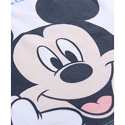 Babyhug Disney 100% Cotton Single Jersey Knit Full Sleeves T-Shirt & Pajama Night Suit with Mickey Mouse Graphic Print - Light Blue & White